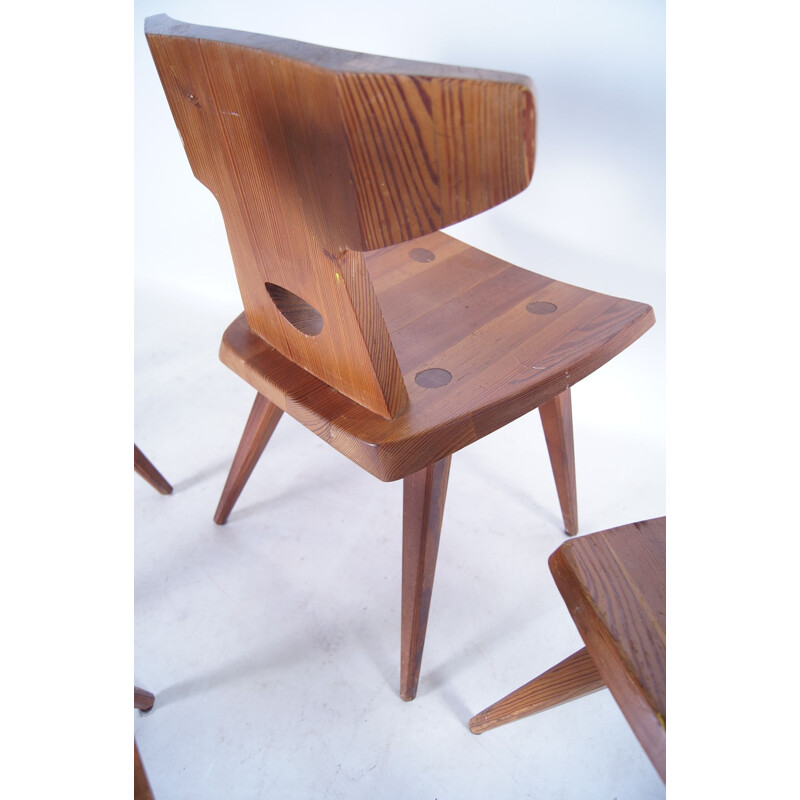 Set of 4 vintage pine chairs by Jacob Kielland-Brandt for I. Christiansen, 1960