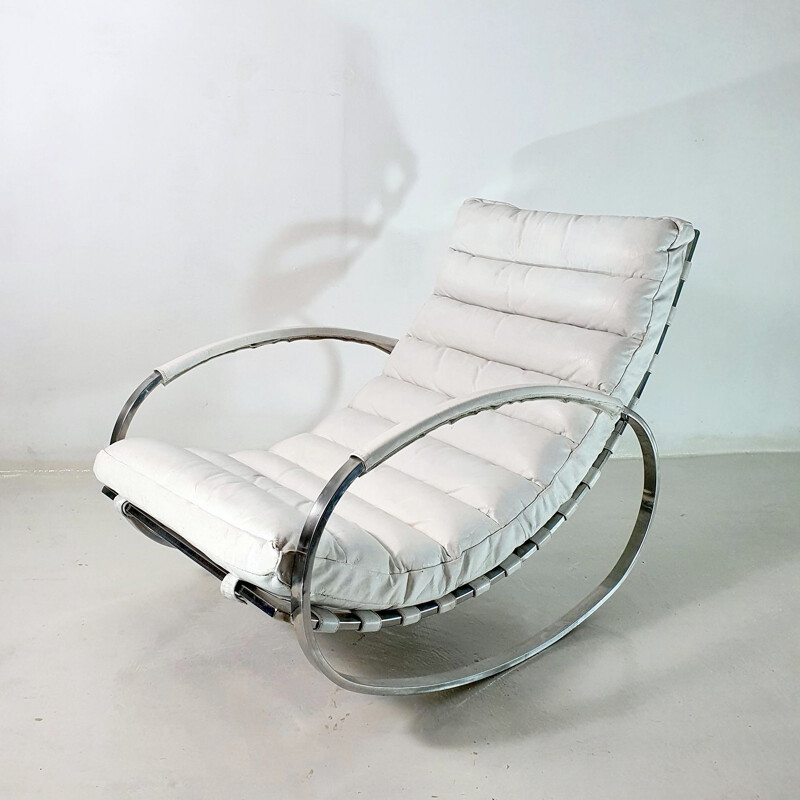 Chaise à bascule vintage Ellipse de Renato Zevi pour Selig, 1970