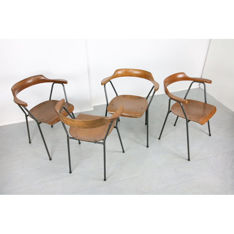 Set of 4 vintage 4455 dining chairs by Niko Kralj for Stol Kamnik, 1970s