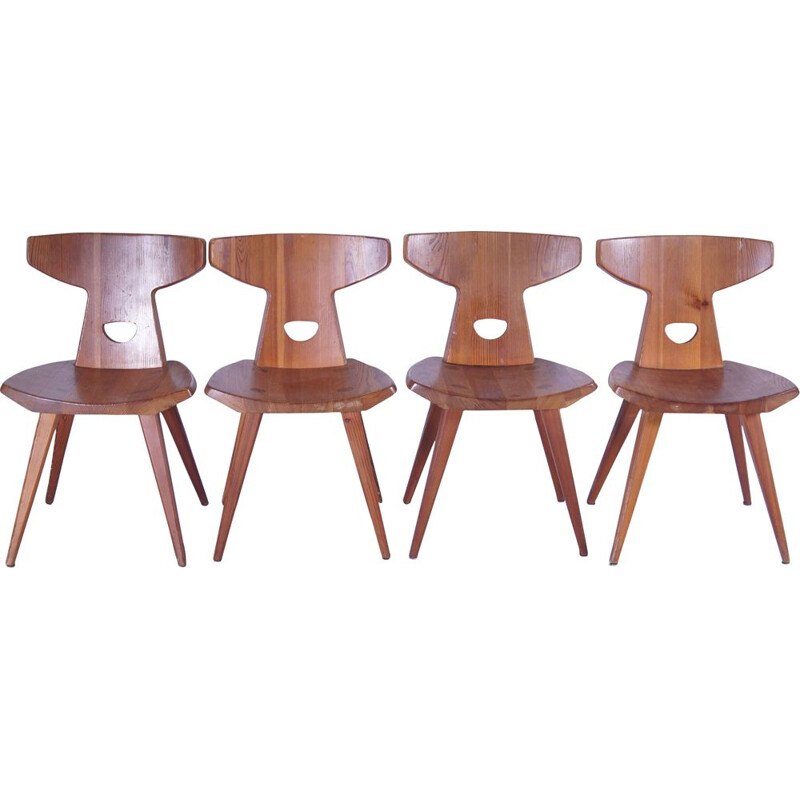 Set of 4 vintage pine chairs by Jacob Kielland-Brandt for I. Christiansen, 1960