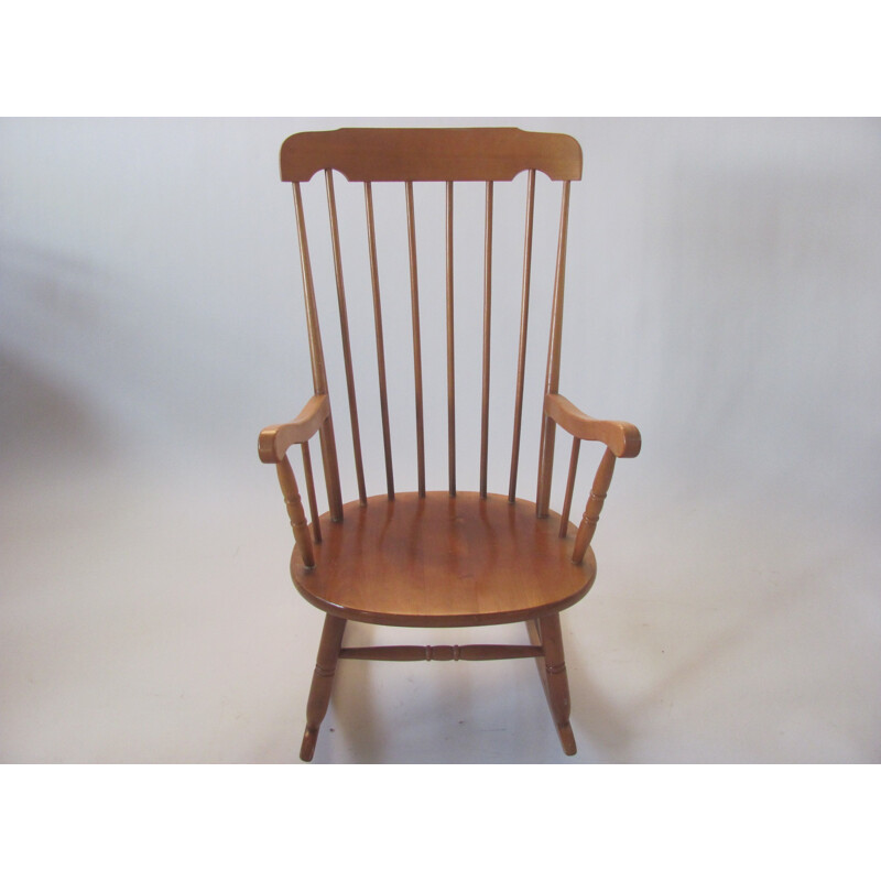 Vintage rocking chair, all wood, Czechoslovakia 1960