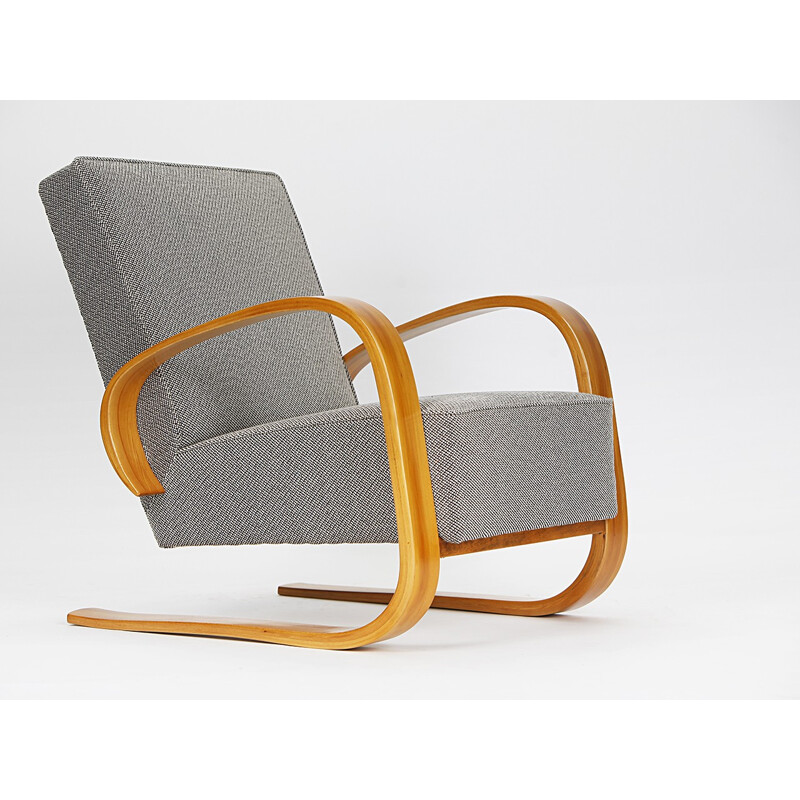 Cantilever lounge chair in fabric, Miroslav NAVRATIL - 1950s