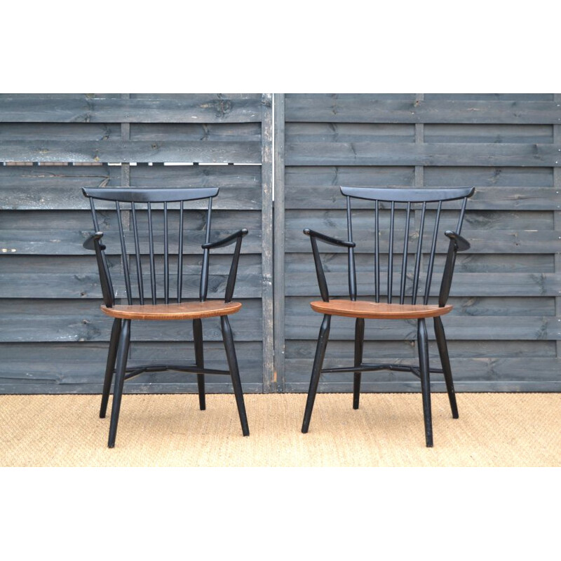 Paar vintage fauteuils van Ilmari Tapiovaara, Finland
