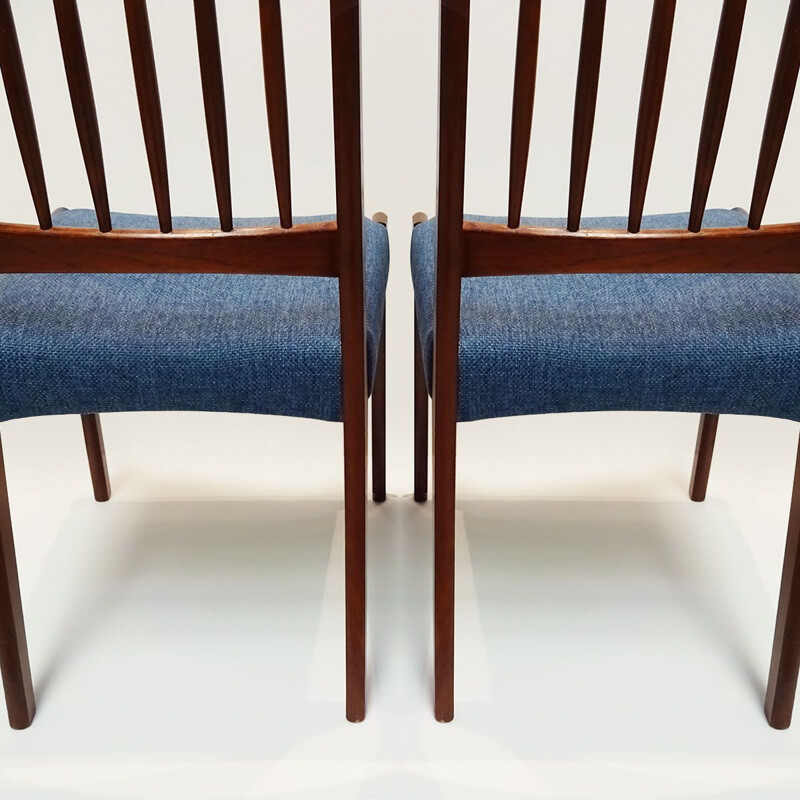 Ensemble de 8 chaises danoises vintage en teck et tissu par Arne Hovmand Olsen pour Mogens Kold