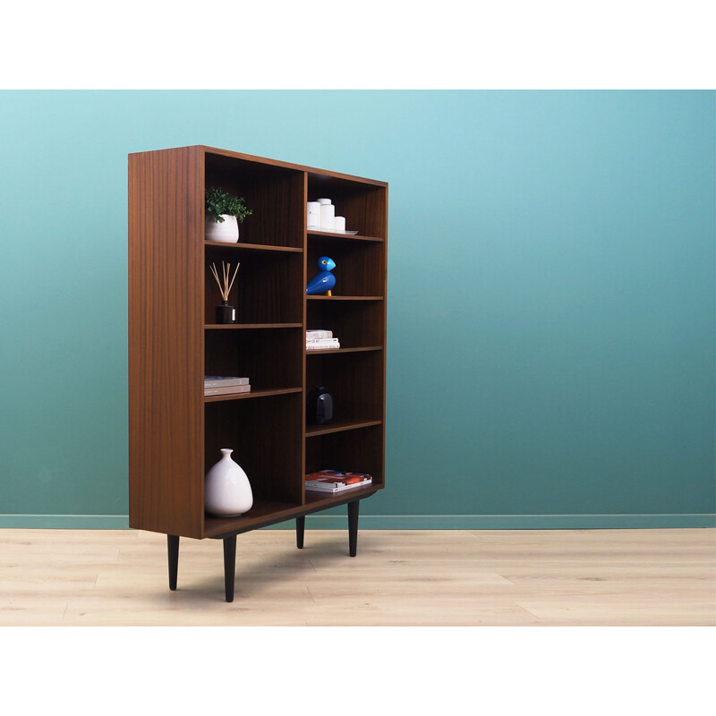 Mahogany vintage Danish bookcase by Omann Jun, 1970s