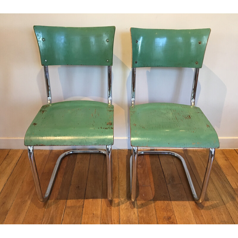 Pair of "S43" Thonet chairs, Mart STAM - 1940s