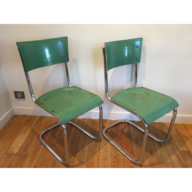 Pair of "S43" Thonet chairs, Mart STAM - 1940s