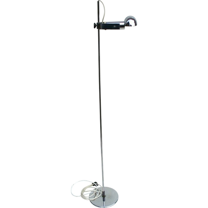 Vintage "P395" floor lamp in chromed steel by Robert Sonneman for Luci, 1960