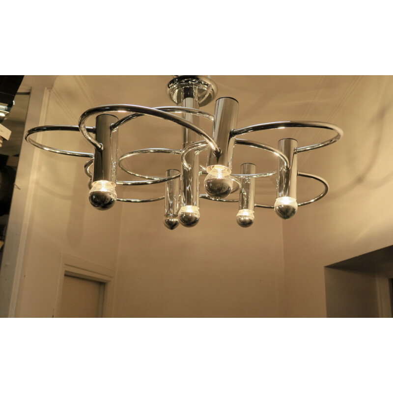 Vintage suspension lamp by Gaetano Sciolari