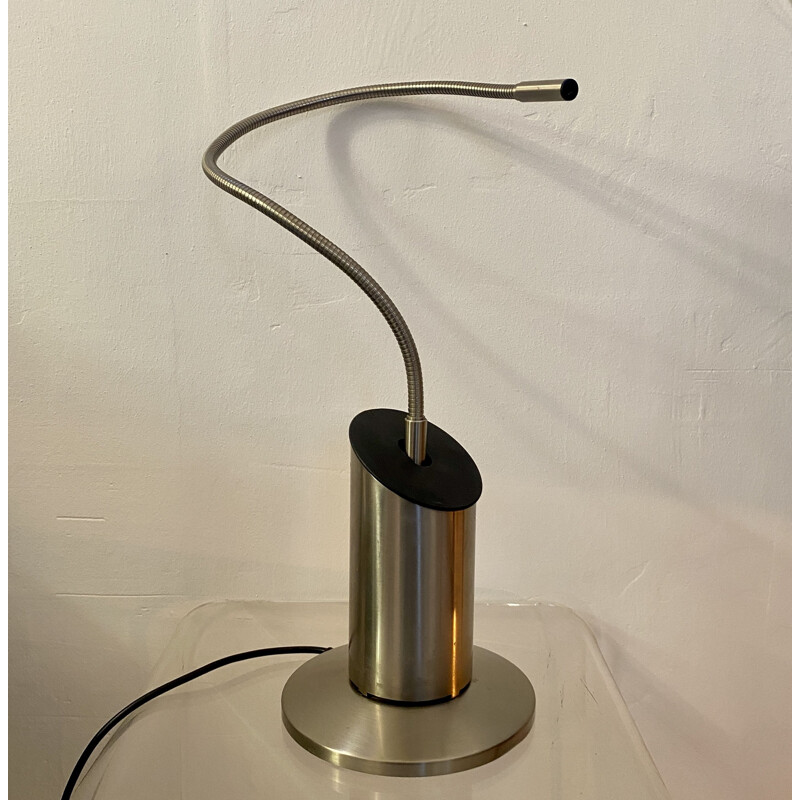 Vintage zed lamp in brushed steel by Tommaso Cimini and Walter Monici, 1980