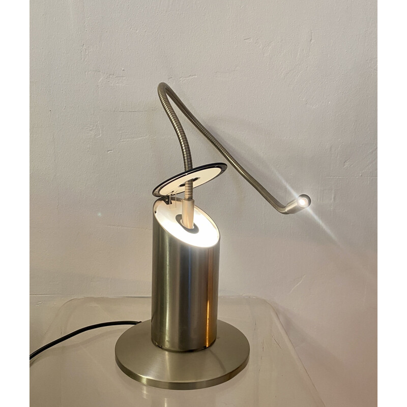 Vintage Zed-Lampe aus gebürstetem Stahl von Tommaso Cimini und Walter Monici, 1980