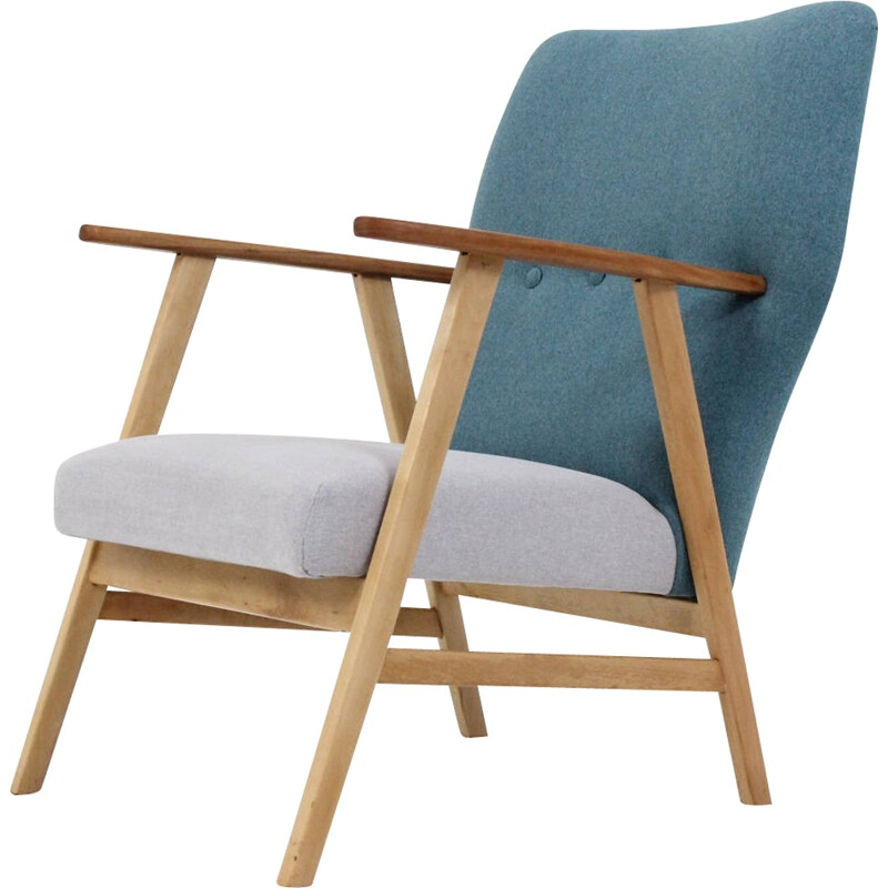 Re-upholstered Scandinavian mid-century armchair - 1960s