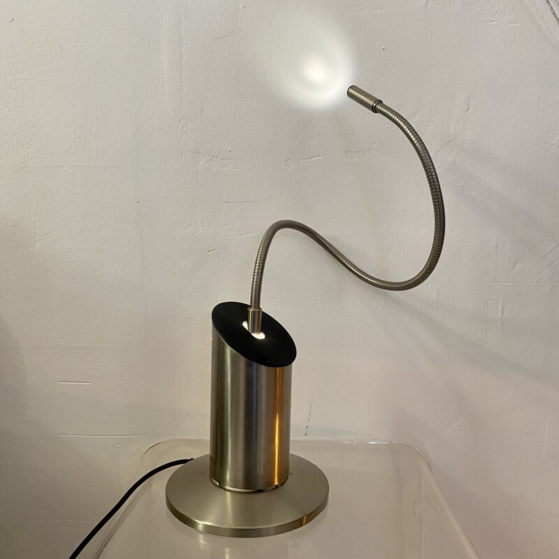 Lampada zed vintage in acciaio spazzolato di Tommaso Cimini e Walter Monici, 1980