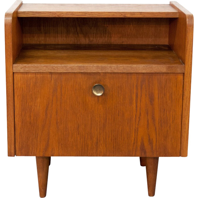 Elegant bedside table with tapered legs - 1950s