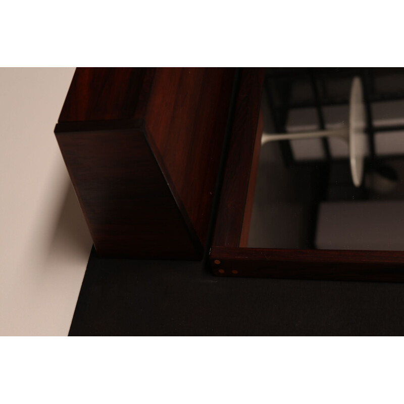 Vintage rosewood mirror with shelf by Kai Kristiansen for Aksel Kjersgaard, Denmark 1960