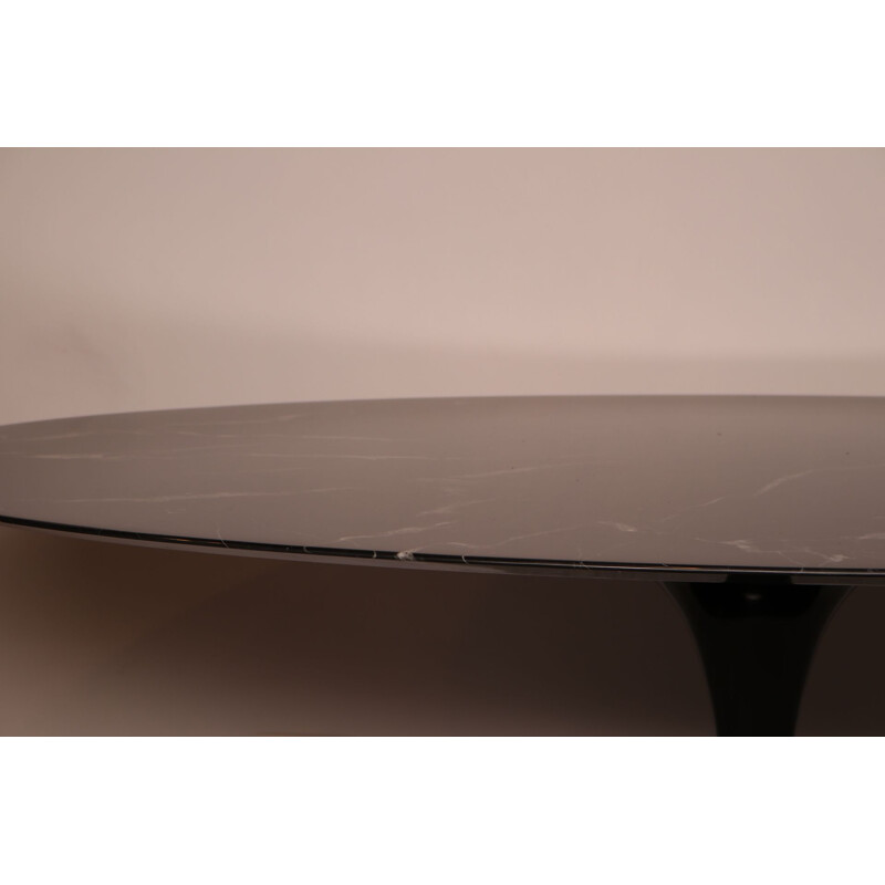 Vintage ovale tulip dining table in Nero Maquina marble by Eero Saarinen for Knoll, Germany