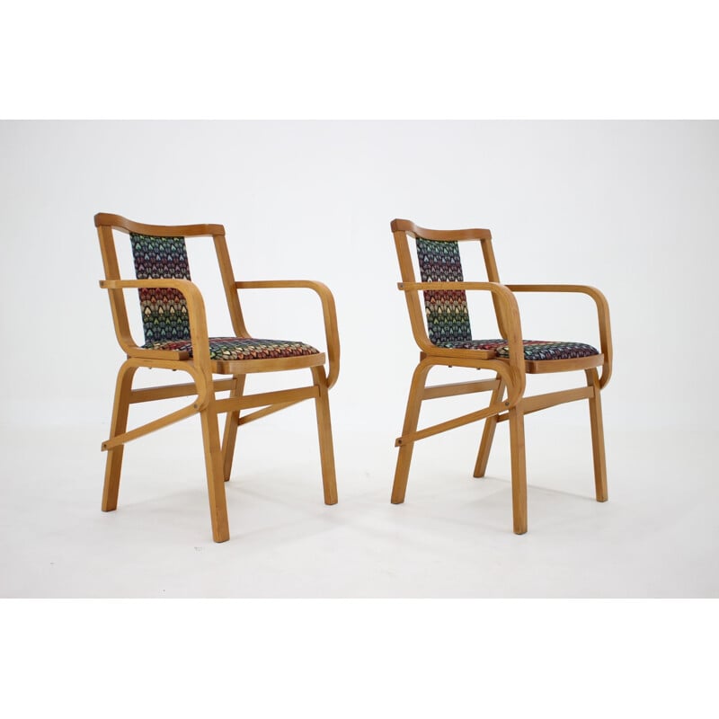 Pair of vintage armchairs by Ton, Czechoslovakia 1970