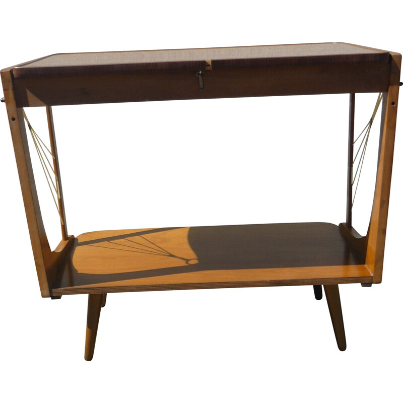 Mid century 2-level wood table - 1960s