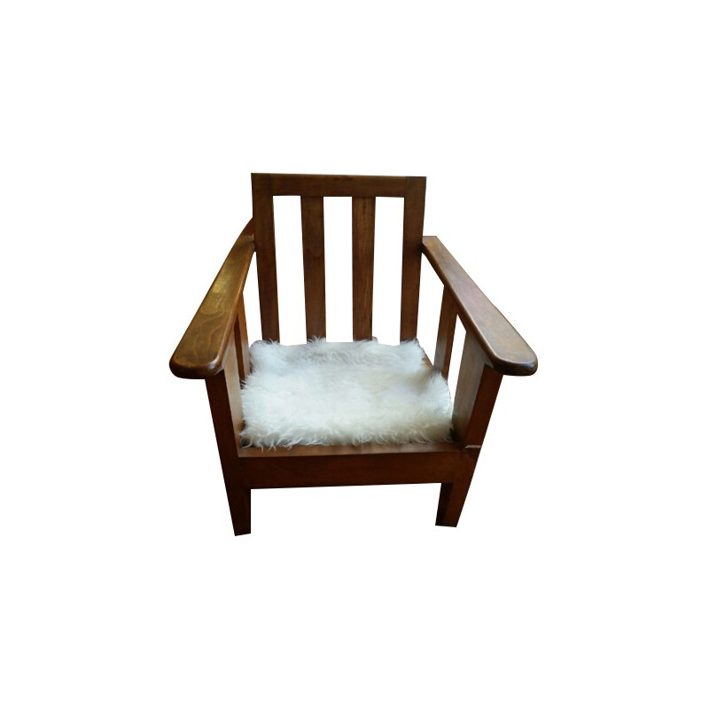Paire de fauteuils en bois - années 50
