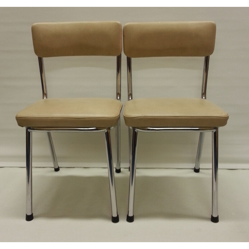 Pair of children's chairs in leatherette - 1970s