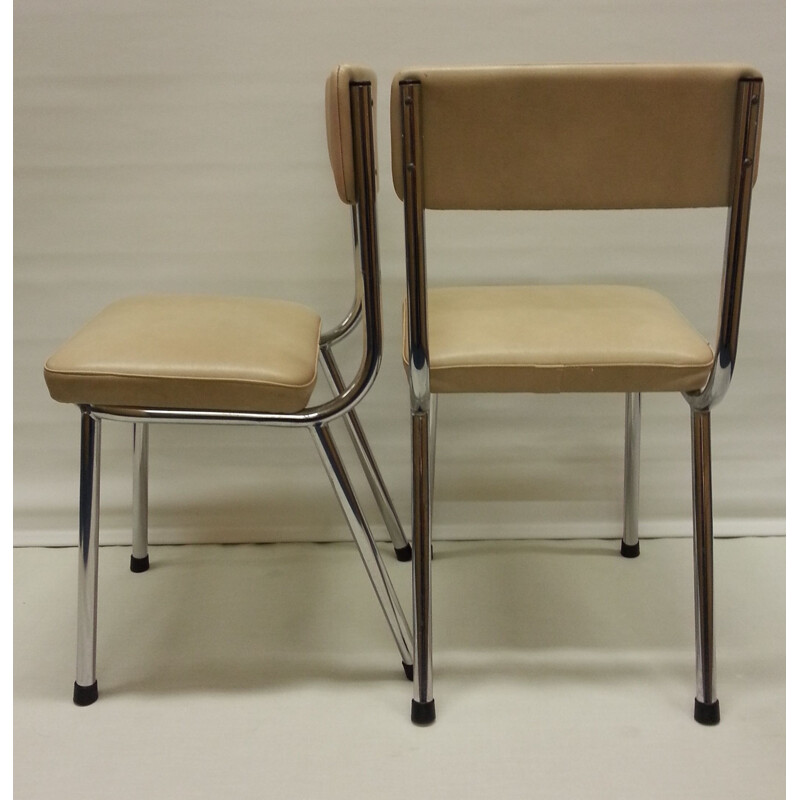 Paire de chaises enfant en simili cuir - 1970
