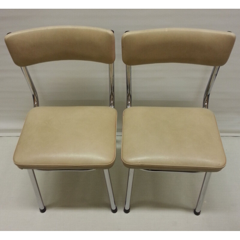 Pair of children's chairs in leatherette - 1970s