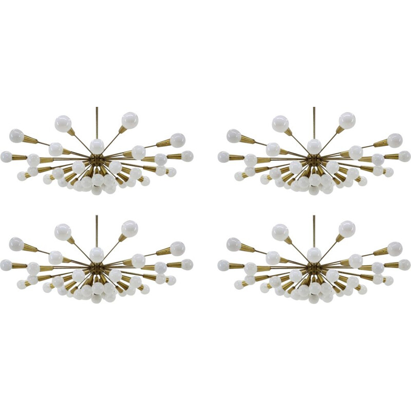 Set of 4 vintage chandeliers Sputnik Atomic, 1960s