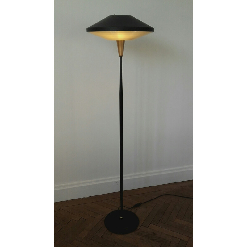 Floor lamp in metal and plastic, Louis KALFF - 1960s