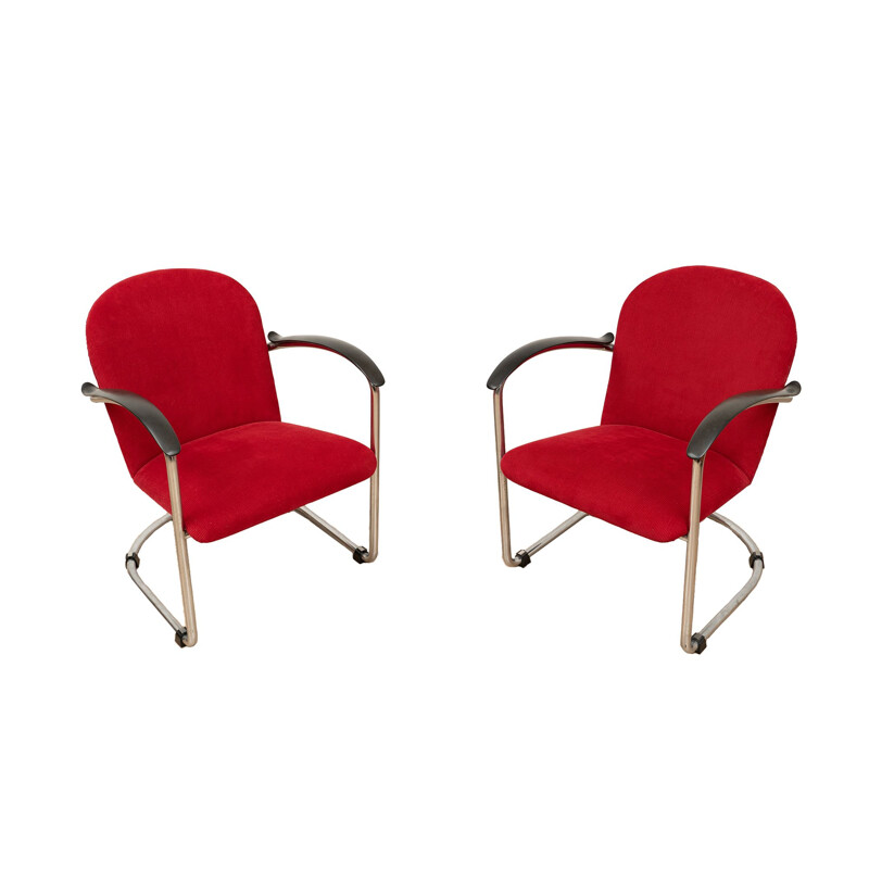 Pair of vintage model 414 armchairs by W.H. Gispen