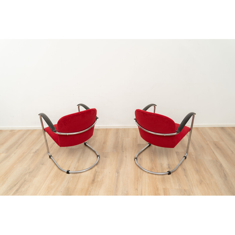 Pair of vintage model 414 armchairs by W.H. Gispen