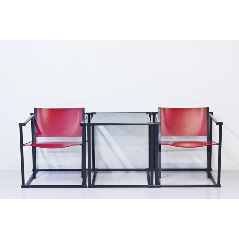 Set of Pastoe cubic chairs and side table, Radboud VAN BEEKUM - 1980s
