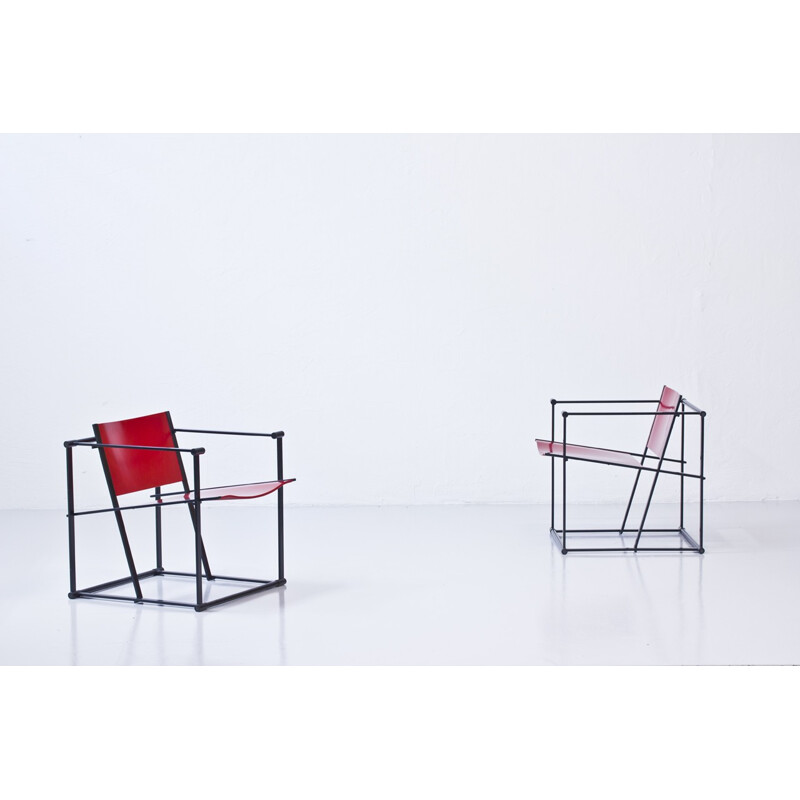 Set of Pastoe cubic chairs and side table, Radboud VAN BEEKUM - 1980s