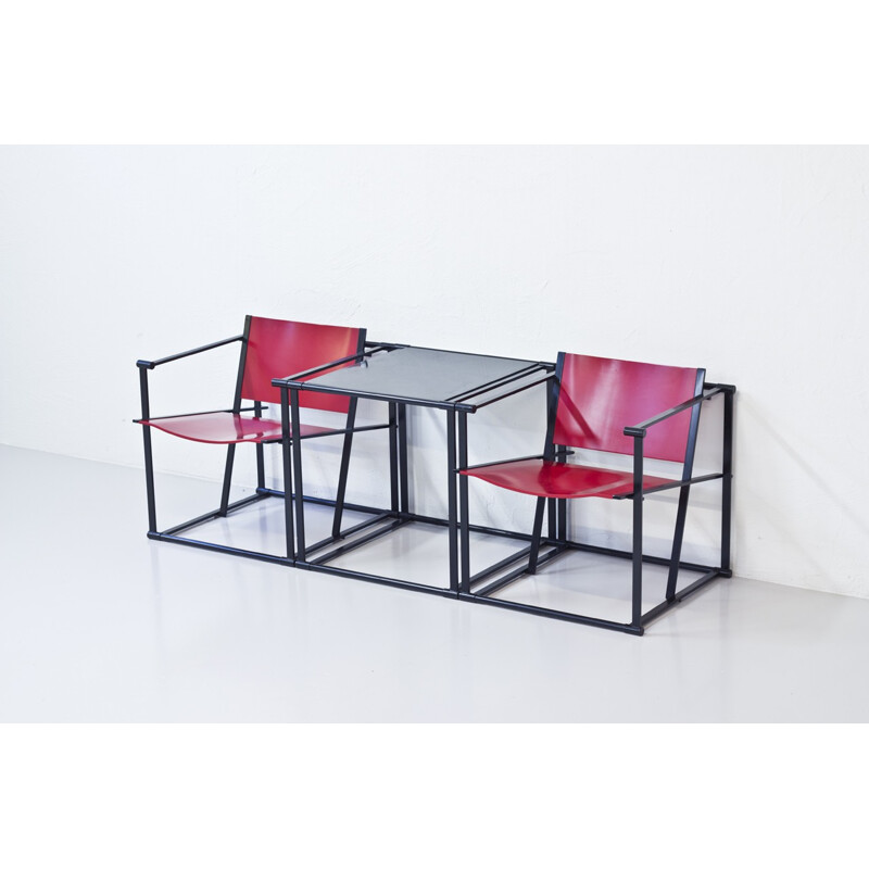 Set of Pastoe cubic chairs and side table, Radboud VAN BEEKUM - 1980s