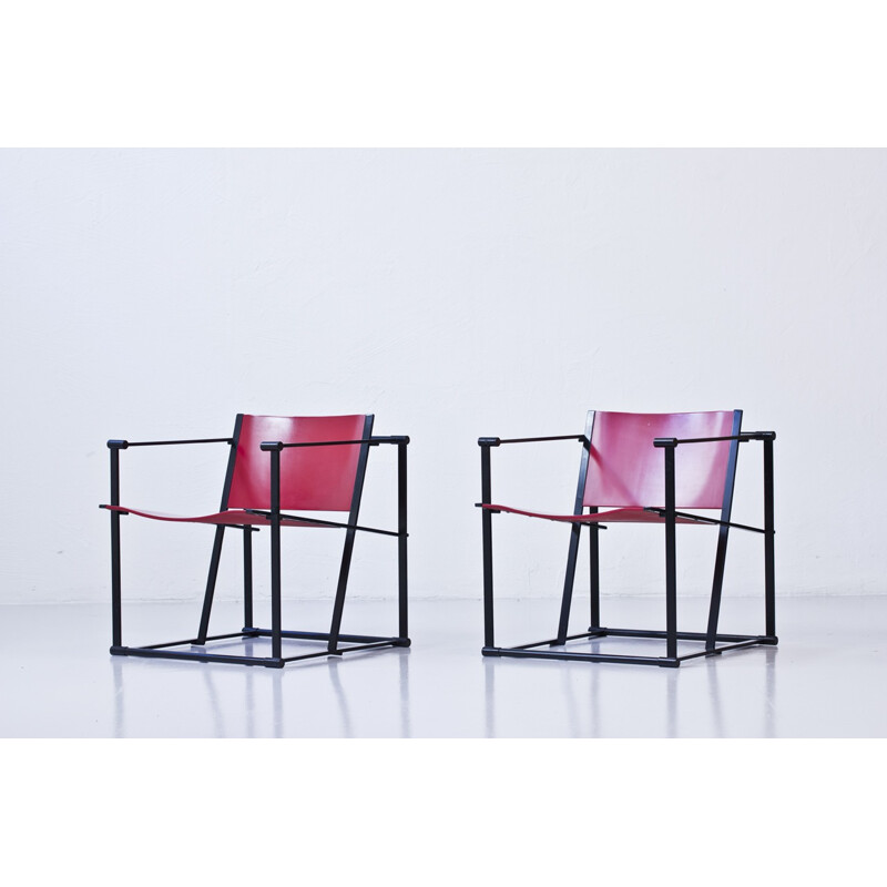 Set of Pastoe cubic chairs and side table, Radboud VAN BEEKUM - 1980s