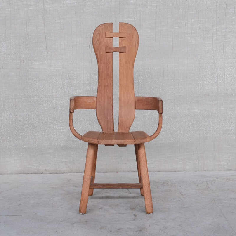 Brutalistischer Vintage-Stuhl aus Eichenholz von De Puydt, Belgien 1970