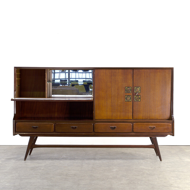 Enfilade WéBé en teak et tuiles de céramique, Louis VAN TEEFFELEN - 1960