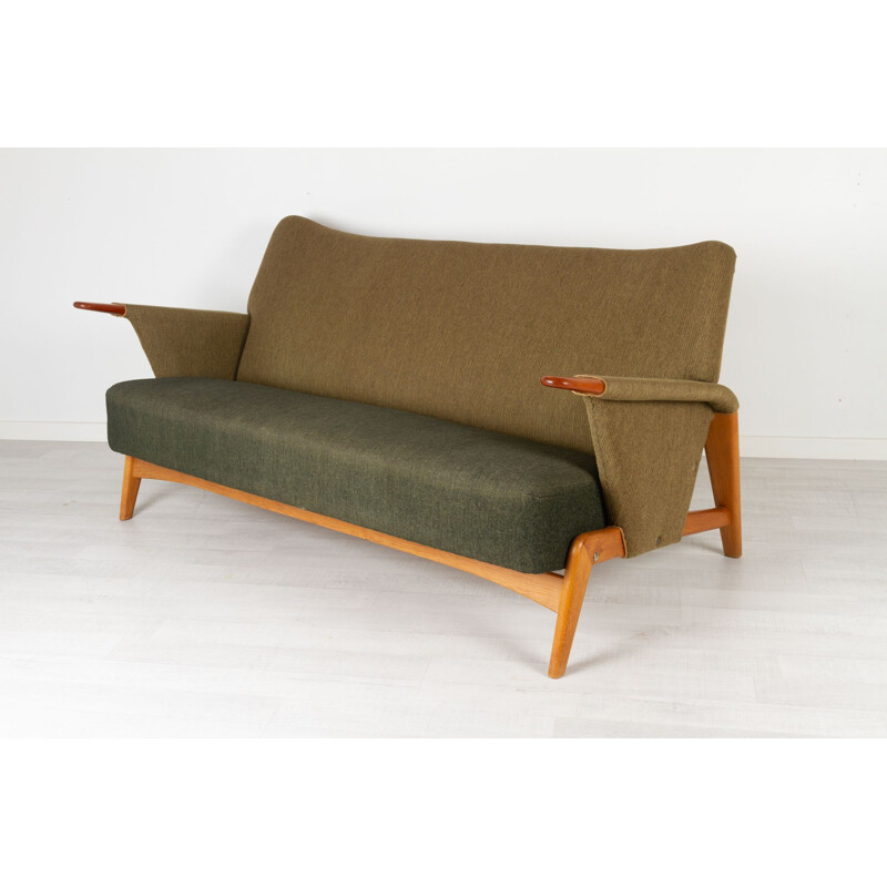 Teca vintage e sofá de carvalho por Arne Hovmand-Olsen para Alf, Dinamarca 1956