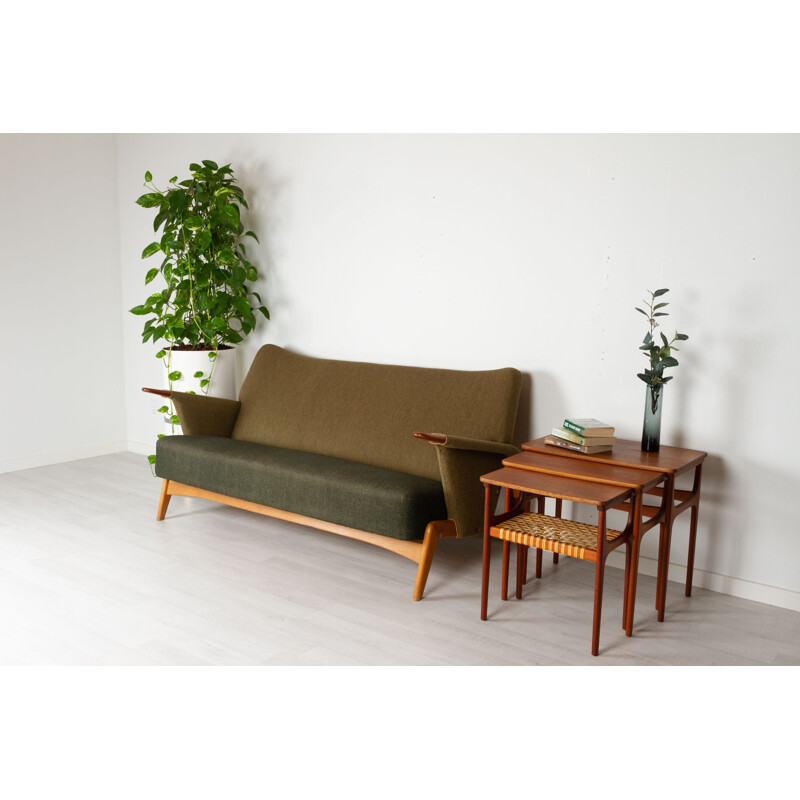 Vintage teak and oak sofa by Arne Hovmand-Olsen for Alf, Denmark 1956