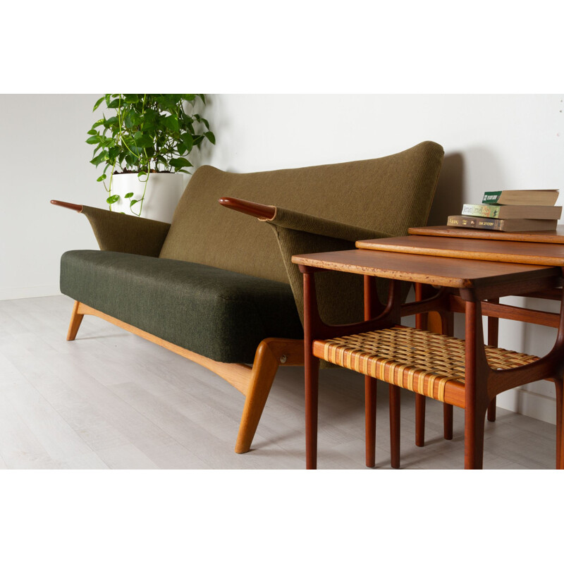 Vintage teak and oak sofa by Arne Hovmand-Olsen for Alf, Denmark 1956