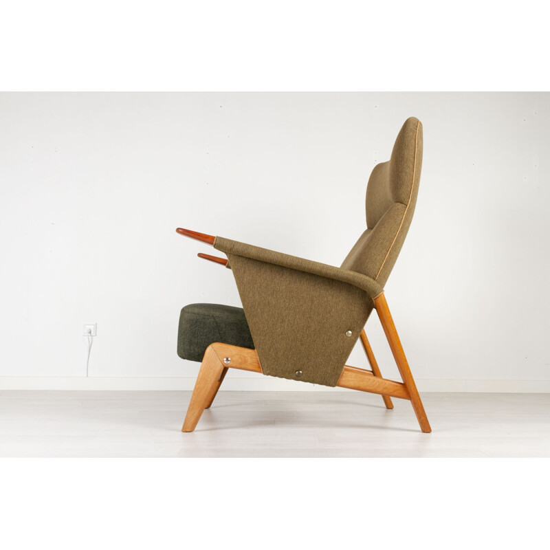 Vintage Deense fauteuil met hoge rugleuning van Arne Hovmand-Olsen voor Alf, 1956