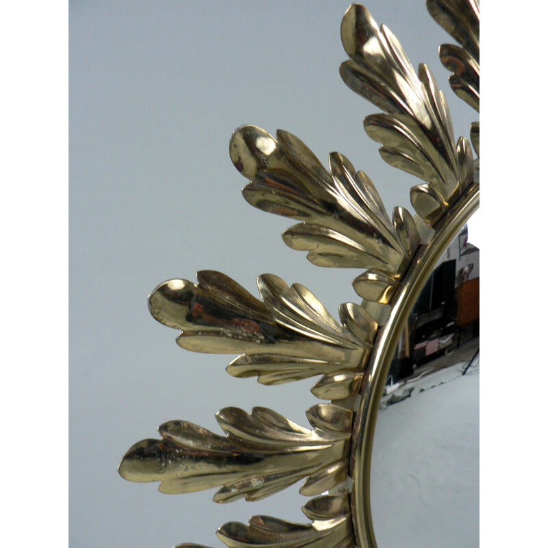 Vintage mirror in golden brass - 1970s