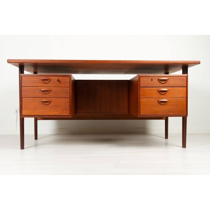 Vintage Scandinavian teak desk by Kai Kristiansen for Feldballes Moblefabrik, 1960