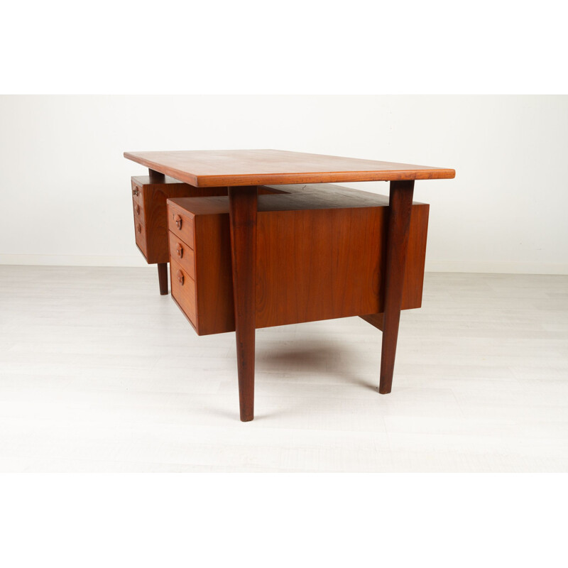 Vintage Scandinavisch teakhouten bureau van Kai Kristiansen voor Feldballes Moblefabrik, 1960