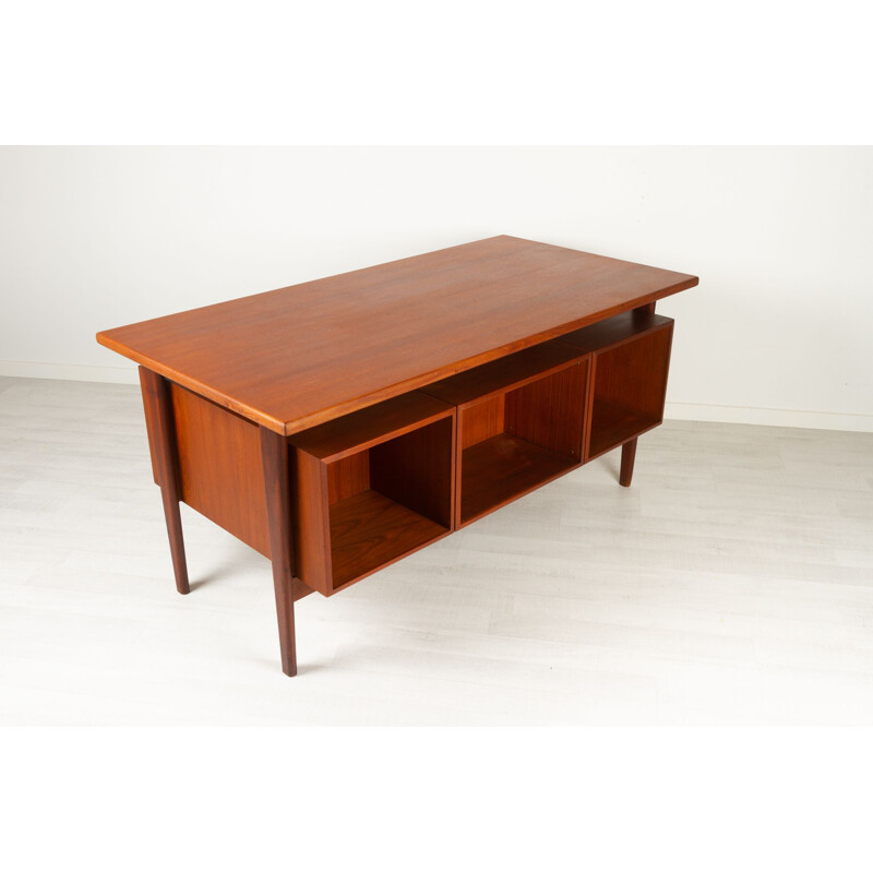 Vintage Scandinavisch teakhouten bureau van Kai Kristiansen voor Feldballes Moblefabrik, 1960