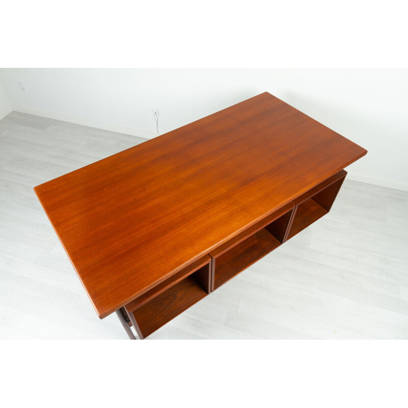 Vintage Scandinavian teak desk by Kai Kristiansen for Feldballes Moblefabrik, 1960