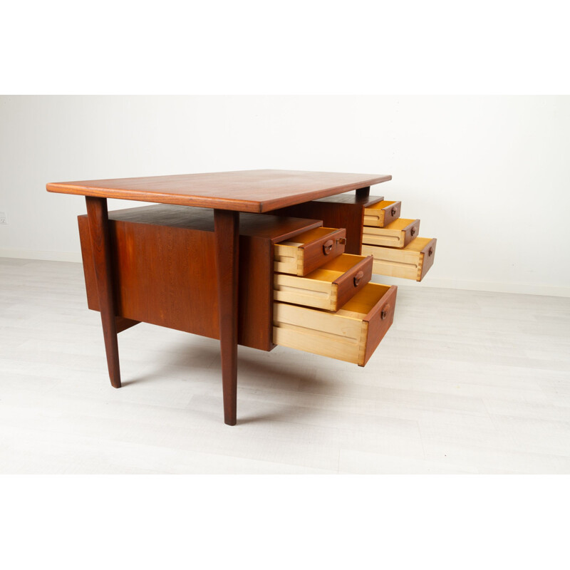 Vintage Scandinavian teak desk by Kai Kristiansen for Feldballes Moblefabrik, 1960