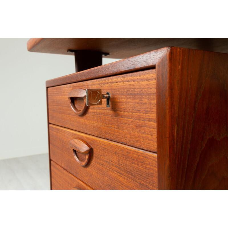 Vintage Scandinavian teak desk by Kai Kristiansen for Feldballes Moblefabrik, 1960