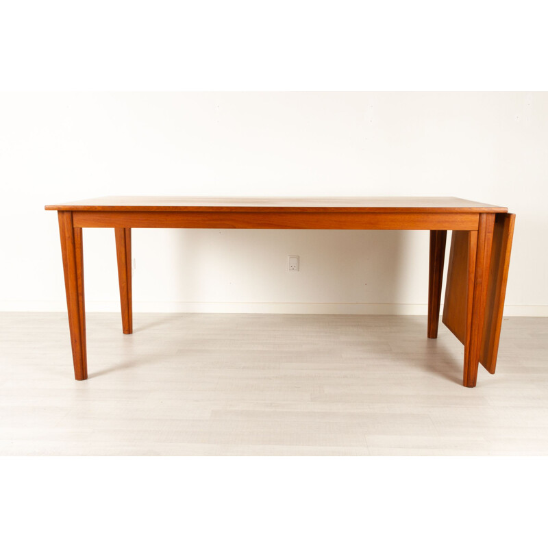 Danish vintage teak Drop Leaf dining table, 1960s