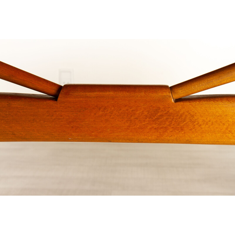 Danish vintage teak and beechwood drop-leaf desk by Børge Mogensen, 1950s