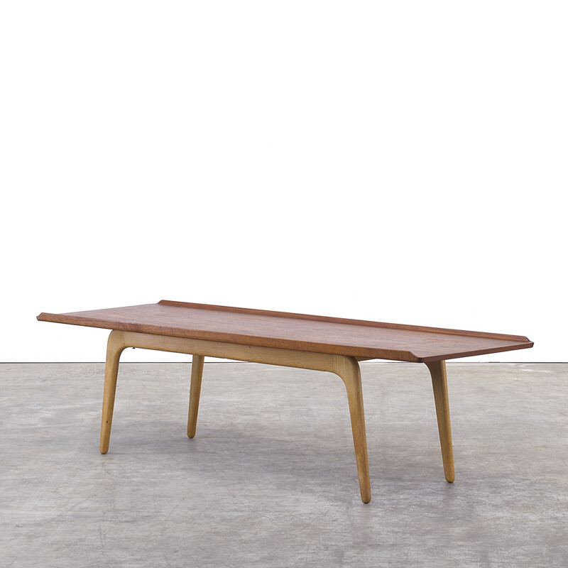 Large coffee tablei n teak and oak, Aksel BENDENR MADSEN - 1960s